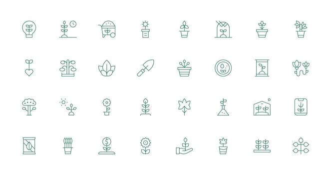 Thin Line Icons from Sprout Set with 32 Vectors Optimized Icon Pack for Digital Products