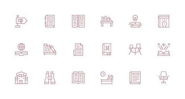 Study featuring 18 Icons in Minimal Line Design Icons Built for Visual Consistency Pack vector