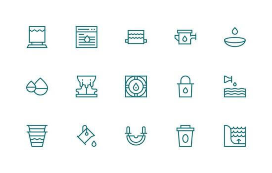Overflow Icon Collection with 15 Regular Line Designs Line Icon Collection vector