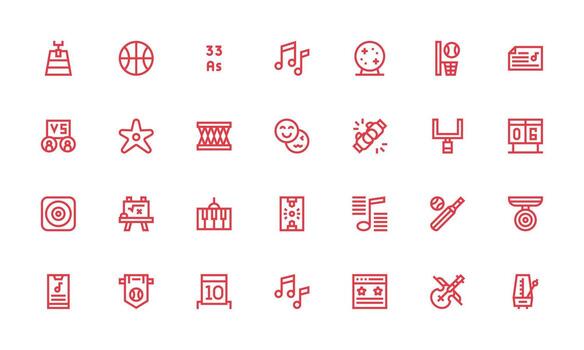 Score featuring 28 Icons in Bold Line Design Minimal Icon Set for Interface Projects vector