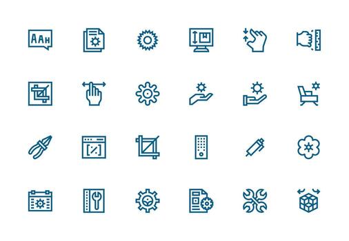 24 Icons for Adjust in Thick Line Line Format Web and App Icon Pack Collection vector