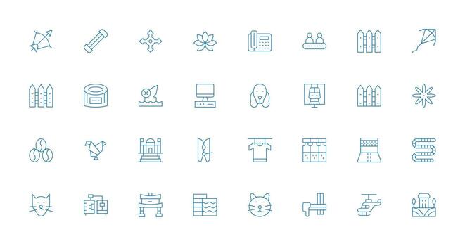 Thin Line Icons from Line Set with 32 Vectors Icon Set for Apps