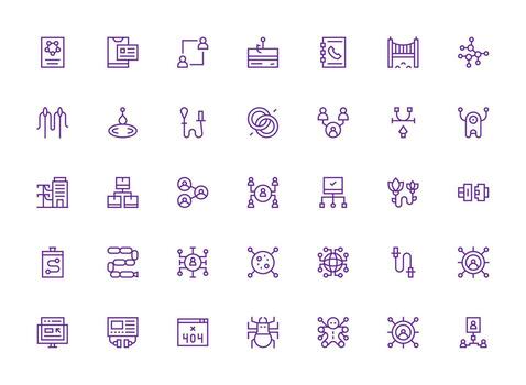 Link Icon Collection with 35 Regular Clean Line Designs Well-Structured Icons for Creative Use vector