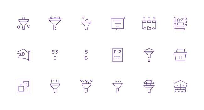 Sorting Icon Collection with 18 Minimal Line Designs Line Icon Collection vector