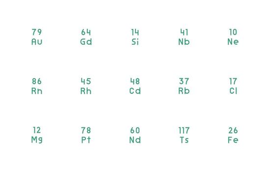 15 Regular Line Style Icons from Atomic Number Collection High-Quality Icon Pack vector