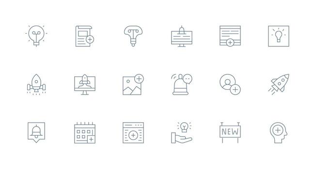 New featuring 18 Icons in Minimal Line Design Quick Access Icons for UI Development vector