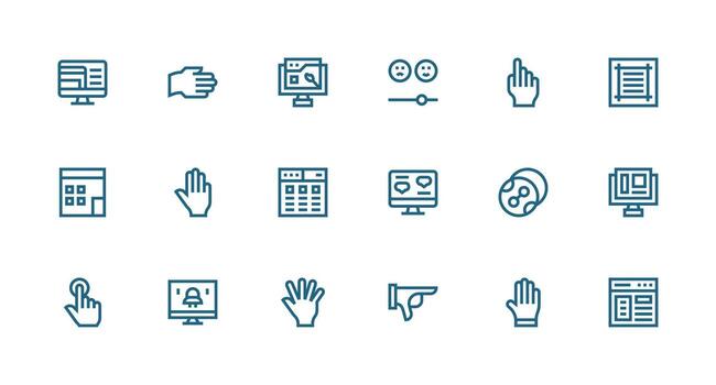 Strong Stroke Line Style Ui Icons with 18 Vectors Pixel Perfect Icons for Modern Apps