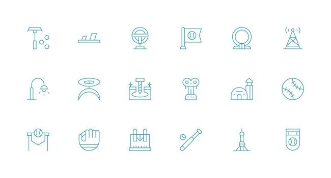 18 Minimal Line Designs for Base Icons Sharp Icons for Presentations vector