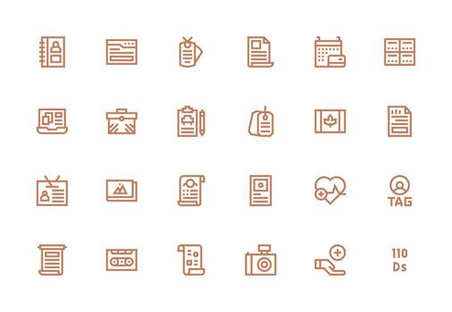 Record Icon Set with 24 Thick Line Line Graphics Multi-Purpose Icon Pack for Templates vector