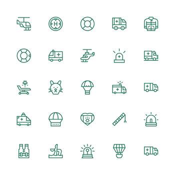 medio carrera contorno íconos desde rescate conjunto con 25 vectores rápido acceso íconos para ui desarrollo