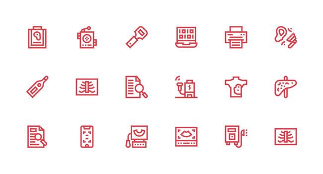 Scan featuring 18 Icons in Strong Stroke Line Design Design Ready Icon Set for Teams vector