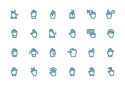 hacer clic icono colección con 24 grueso línea línea diseños escalable íconos para multiplataforma interfaces vector