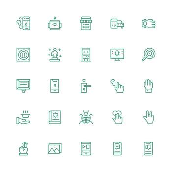 25 medio carrera contorno íconos para aplicación gráficos ligero icono serie para rápido prototipos vector