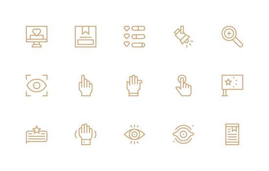 Highlight Design Icons featuring 15 in Regular Line Style Neatly Designed Icons for Web Platforms vector