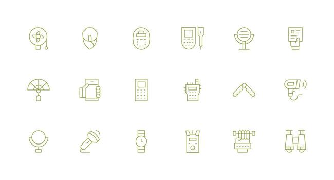 18 Icons for Handheld in Minimal Line Format Icon Collection Set vector