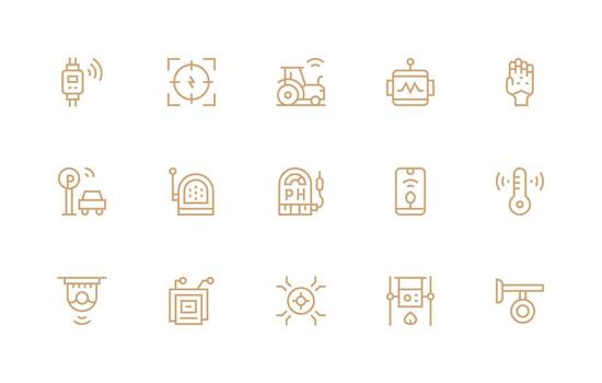 Regular Line Icons from Sensor Set with 15 Vectors Professional Icon Pack for Development Work