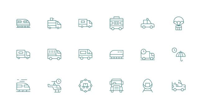 Rápido presentando 18 íconos en mínimo línea diseño equilibrado icono conjunto para funcional diseño vector