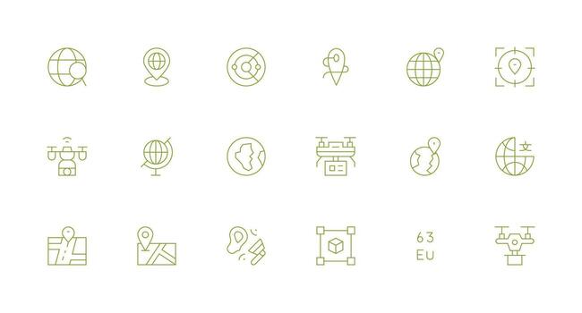 Mapping Visual Pack containing 18 Minimal Line Icons Digital Product Icons for Fast Delivery vector