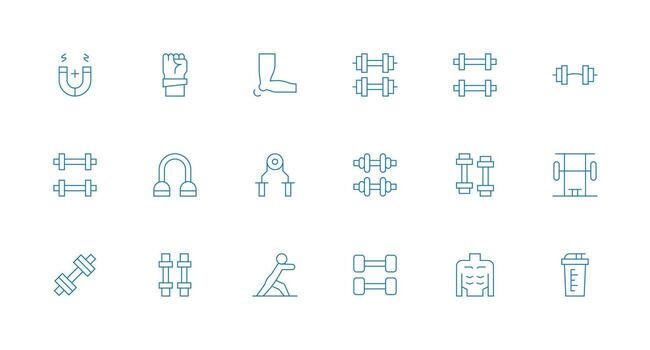Minimal Line Icons from Muscle Set with 18 Vectors Reusable Icon Set