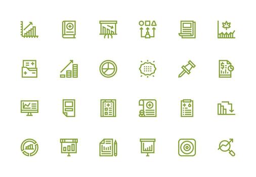 gráfico visual paquete conteniendo 24 grueso línea línea íconos completamente editable icono conjunto para web vector