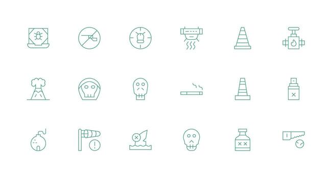 Minimal Line Icons from Danger Set with 18 Vectors Reusable Icon Set