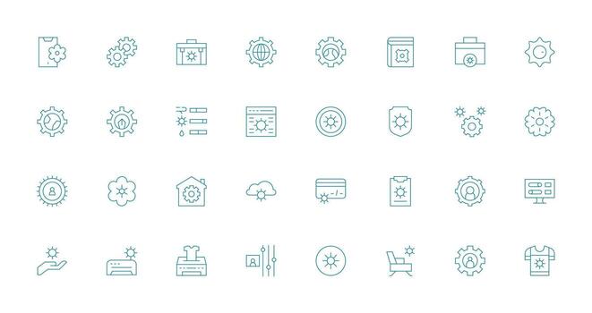 Customization Set with 32 Thin Line Icons Minimal Icon Set for Interface Projects vector