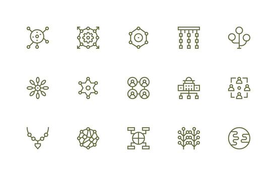 15 Regular Line Style Icons from Links Collection Lightweight Icon Series vector