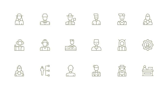 18 Icons for Administrator in Minimal Line Format Scalable Icon Pack vector