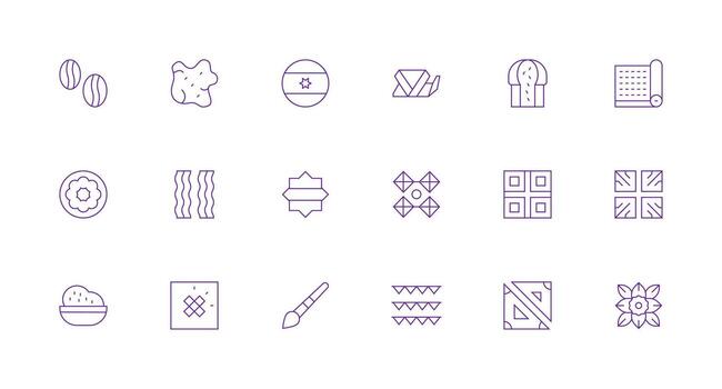 18 Minimal Line Icons for Texture Graphics Detailed Icon Collection for Design Systems vector