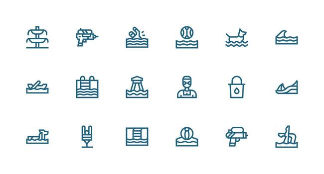 18 Strong Stroke Line Icons for Splash Graphics Essential Icons for Rapid UI Building vector
