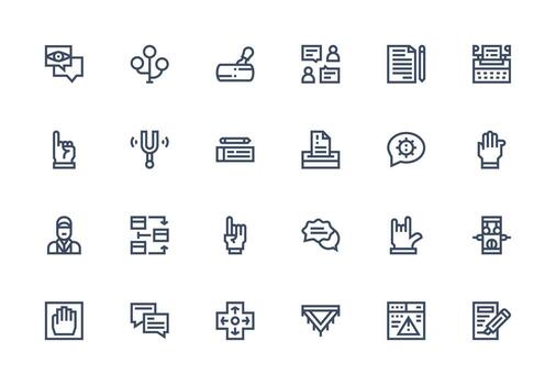 24 grueso línea línea íconos para entrada gráficos sensible icono conjunto para flexible diseños vector