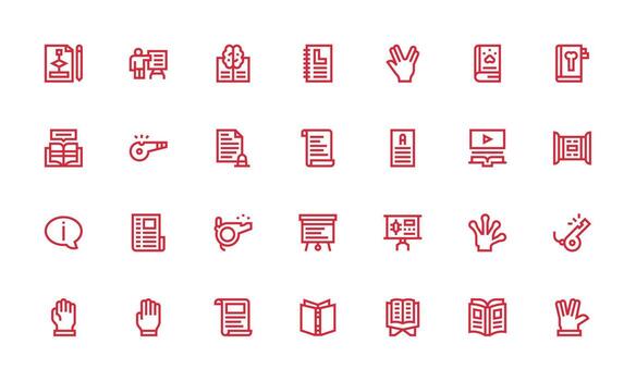 negrita línea íconos desde instrucción conjunto con 28 vectores profesional icono paquete para desarrollo trabajo