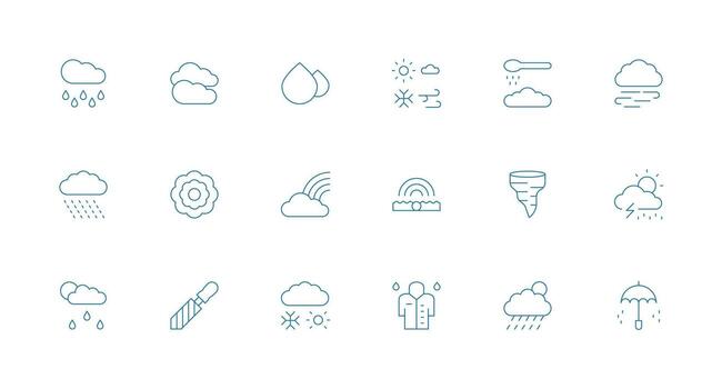 Minimal Line Icons from Storm Set with 18 Vectors Web and App Icon Pack Collection