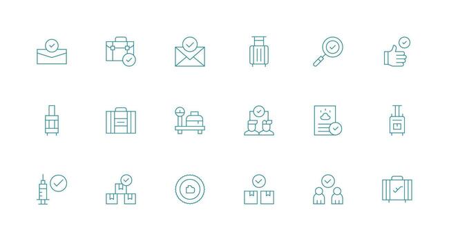 mínimo línea íconos desde comprobado conjunto con 18 vectores escalable íconos para todas temas