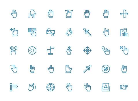 35 Pointer Icons in Regular Clean Line Aesthetic Theme-Based Icon Pack vector