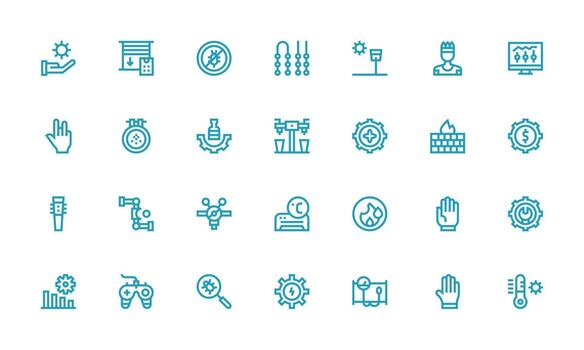Control Design Icons featuring 28 in Bold Line Style Professional Icon Pack for Development Work vector