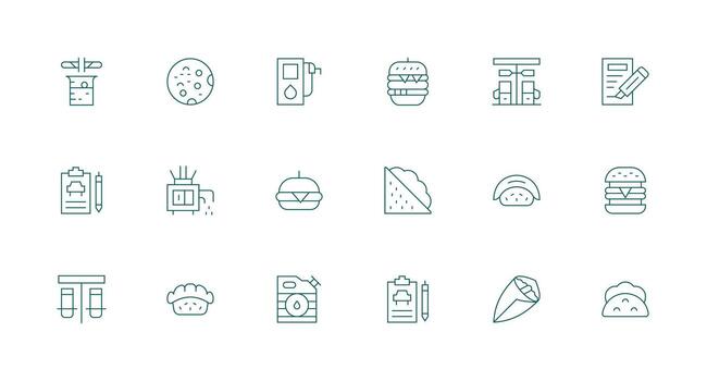 Filling featuring 18 Icons in Minimal Line Design Essential Icon Set for Teams vector