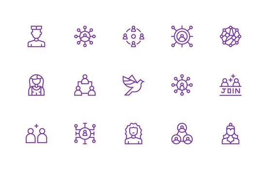 Regular Line Icons from Social Network Set with 15 Vectors Icon Pack