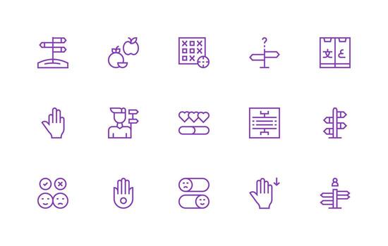 Choice Icon Set with 15 Regular Line Graphics Multi-Purpose Icon Pack for Templates vector