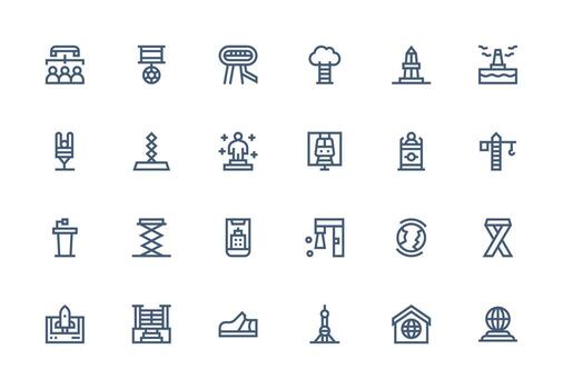 24 Thick Line Line Vectors for Platform Theme Icon Pack for UI