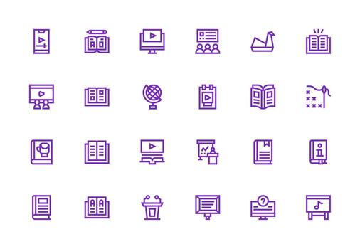 Tutorial featuring 24 Icons in Thick Line Line Design Reliable Icons for All Interfaces vector