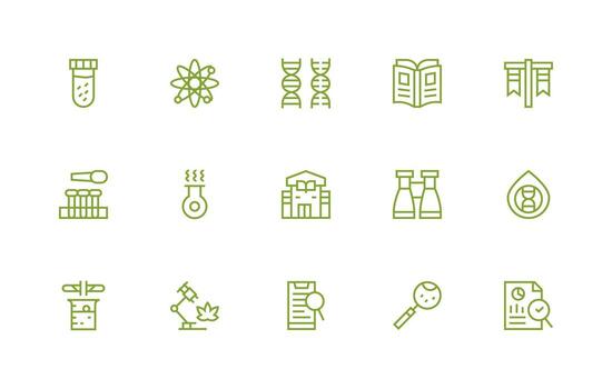 Research featuring 15 Icons in Regular Line Design Professional Icon Pack for Development Work vector