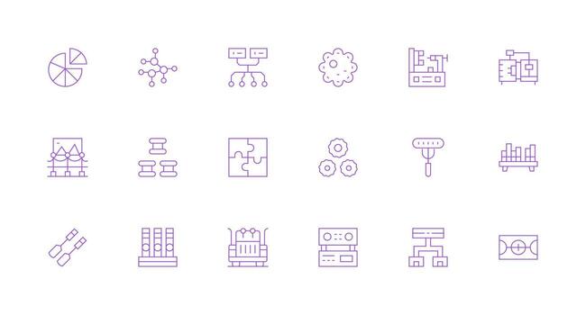 18 Minimal Line Icons for Components Graphics Multi-Style Icons for Creative Projects vector