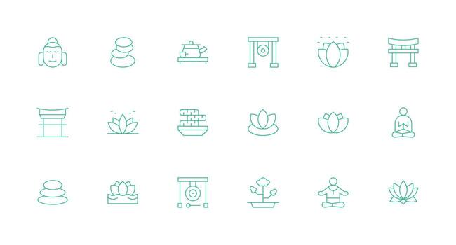 mínimo línea íconos desde zen conjunto con 18 vectores icono conjunto para aplicaciones