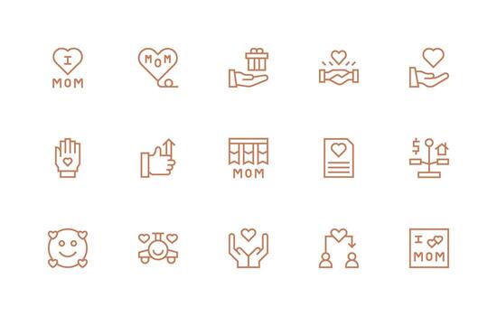 Appreciation including 15 Regular Line Illustrations Sharp Icons for Presentations vector