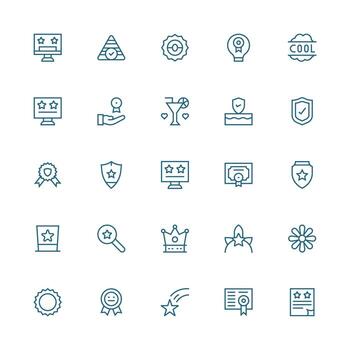 Quality Icon Collection with 25 Medium Stroke Outline Designs Web and App Icon Pack Collection vector