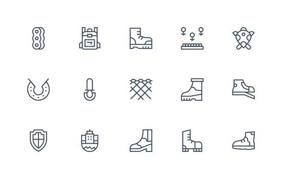 Durable Icon Set with 15 Regular Line Graphics Digital Product Icons for Fast Delivery vector
