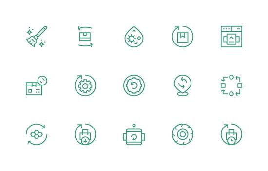 15 actualizar íconos en regular línea estético icono colección conjunto vector