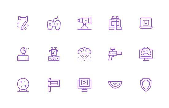 Pixelated Set with 15 Regular Line Icons UI and UX Focused Icon Collection vector
