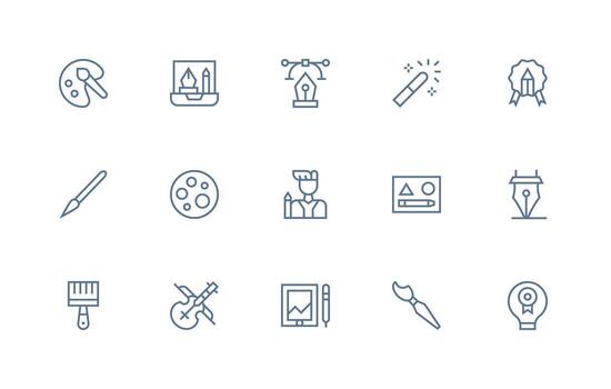Creative Icon Collection with 15 Regular Line Designs Fully Editable Icon Set for Web vector